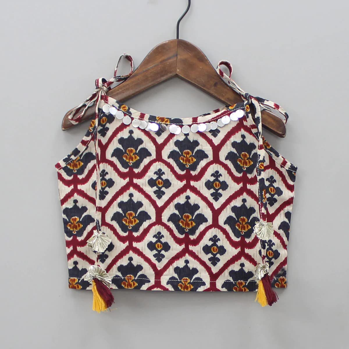 Girl's Rayon Printed Readymade Crop Top With Dhoti Set 2-9 Years
