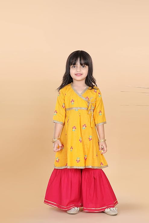 Whimsical Floral Dreams Kids Kurti and Sharara Set