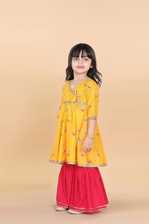 Whimsical Floral Dreams Kids Kurti and Sharara Set