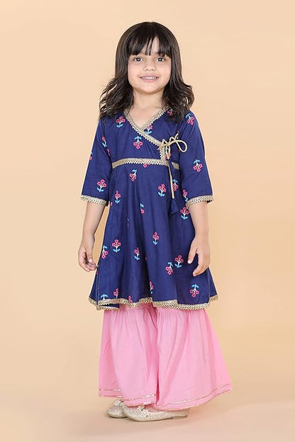 Whimsical Floral Dreams Kids Kurti and Sharara Set
