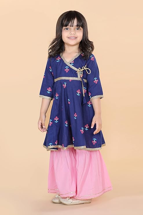 Whimsical Floral Dreams Kids Kurti and Sharara Set