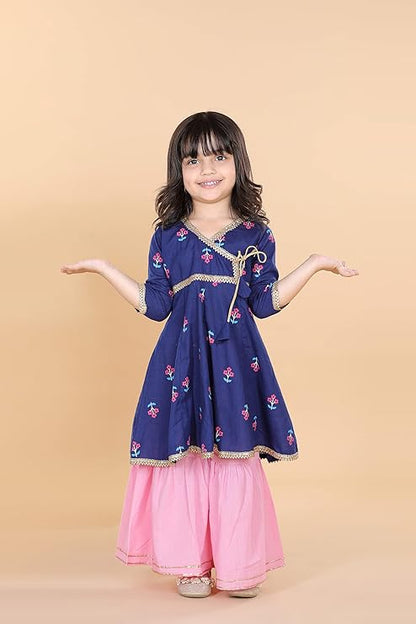 Whimsical Floral Dreams Kids Kurti and Sharara Set