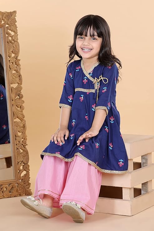 Whimsical Floral Dreams Kids Kurti and Sharara Set