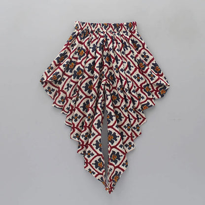 Girl's Rayon Printed Readymade Crop Top With Dhoti Set 2-9 Years