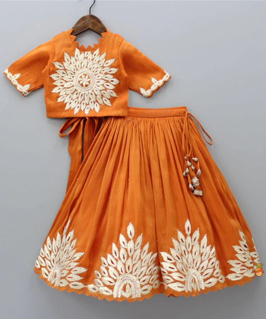 Enchanting Blossoms: Kids Cotton Lehenga Choli Set