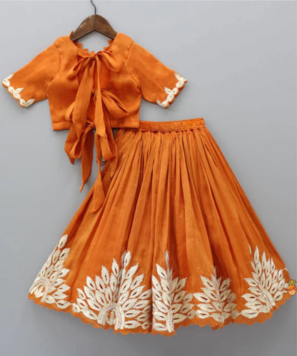 Enchanting Blossoms: Kids Cotton Lehenga Choli Set