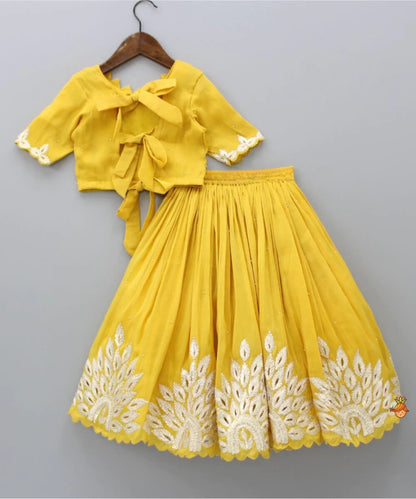 Enchanting Blossoms: Kids Cotton Lehenga Choli Set