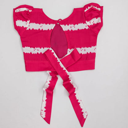 Girls Stripe Printed Cotton Top & Capri Palazzo Set Pink and Yellow