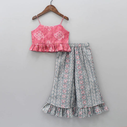 Girls Casual Dress Top, Pant  (Grey)