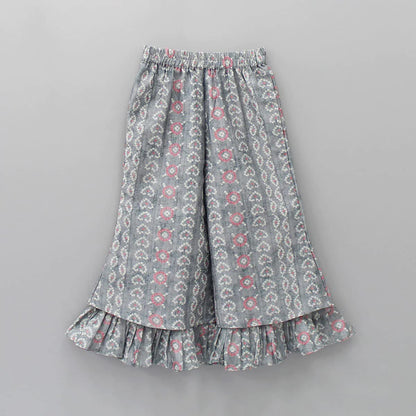 Girls Casual Dress Top, Pant  (Grey)